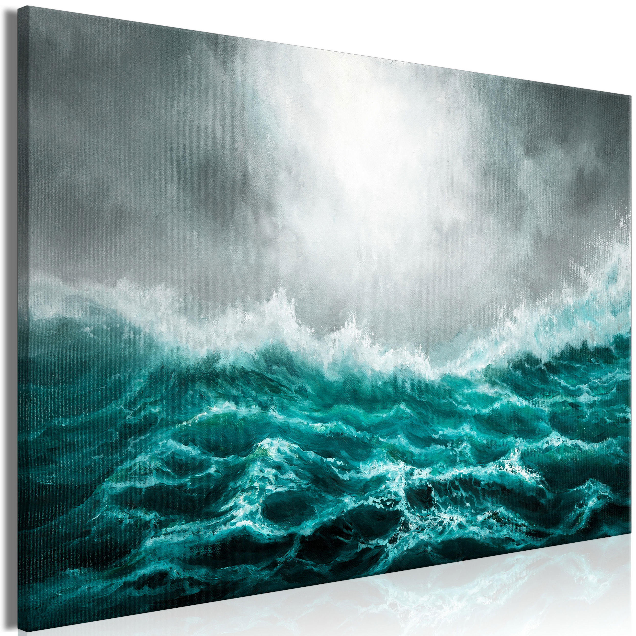 KUNSTDRUCK Grün 120/80 cm - Grau/Grün, Textil (120/80cm) - KUNSTLOFT
