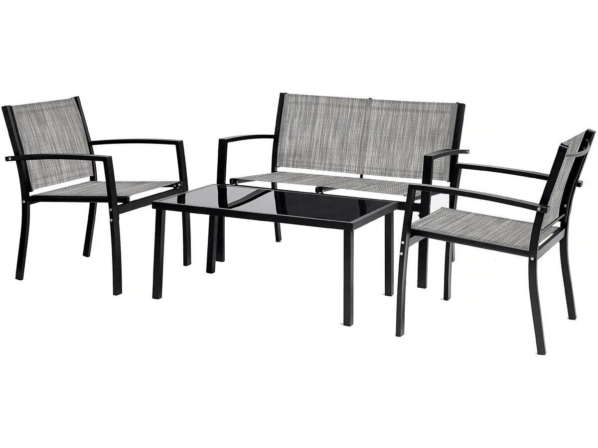 GARTENSITZGRUPPE lino Grau - Grau, Metall - Habitat Garten