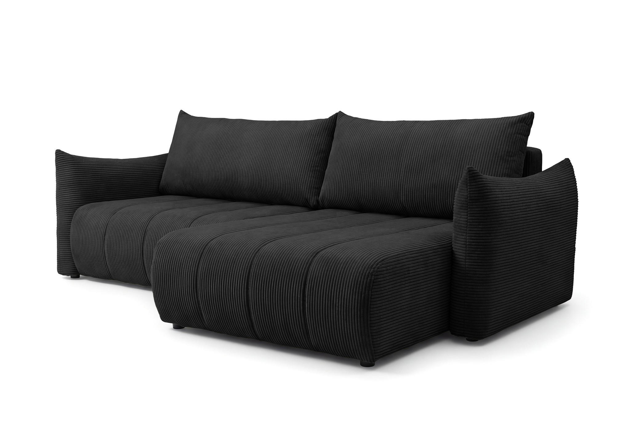Fun Möbel Ecksofa Schwarz 260x154 cm