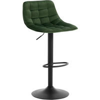 BARHOCKER aus Samt und Metall, Dunkelgrün - Dunkelgrün/Schwarz, Textil/Metall (42.5/82.5/38.5cm) - Woltu