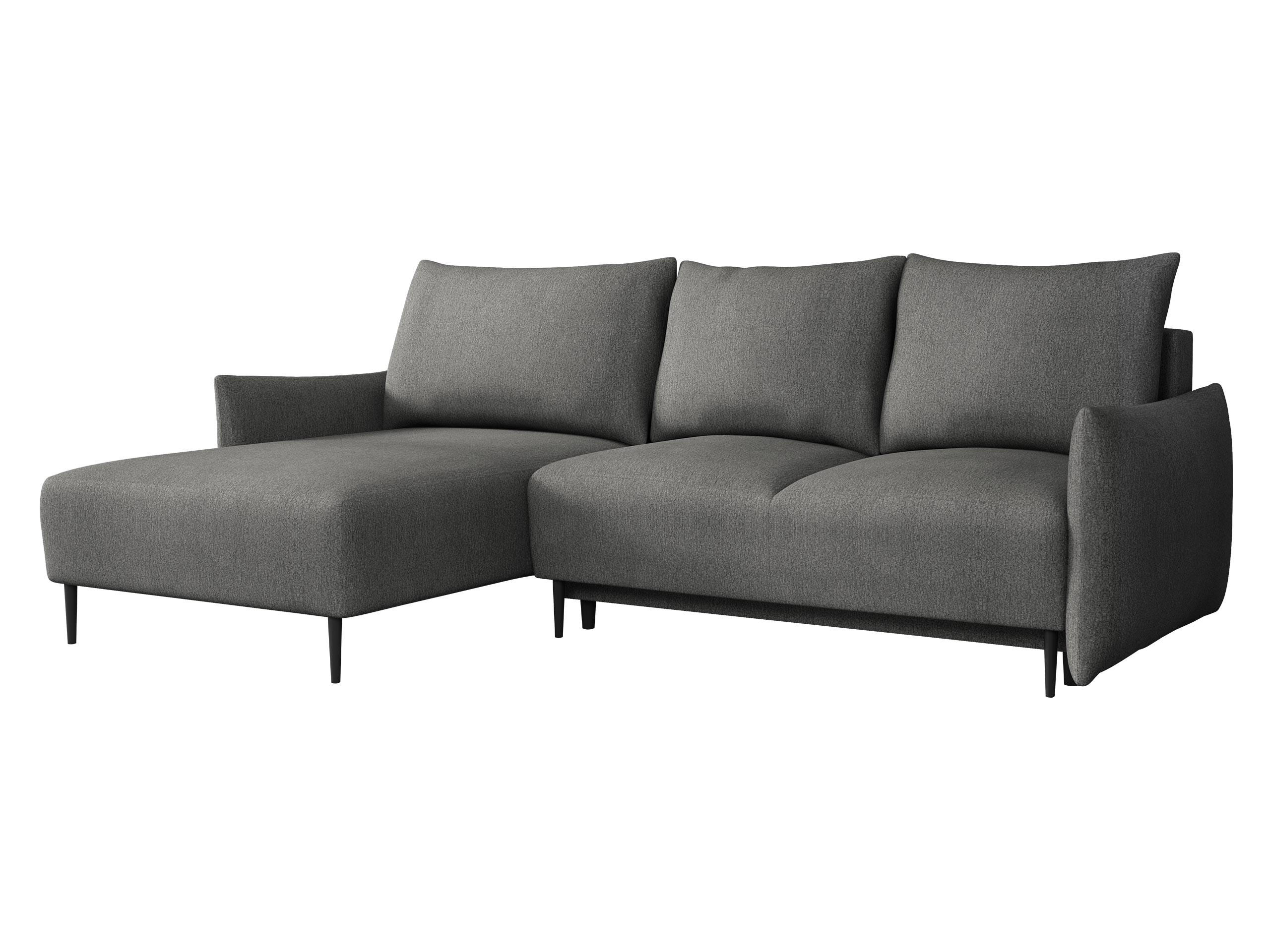 ECKSOFA Santi L - Schwarz/Grau, Holz/Textil (240/160cm) - MIRJAN24