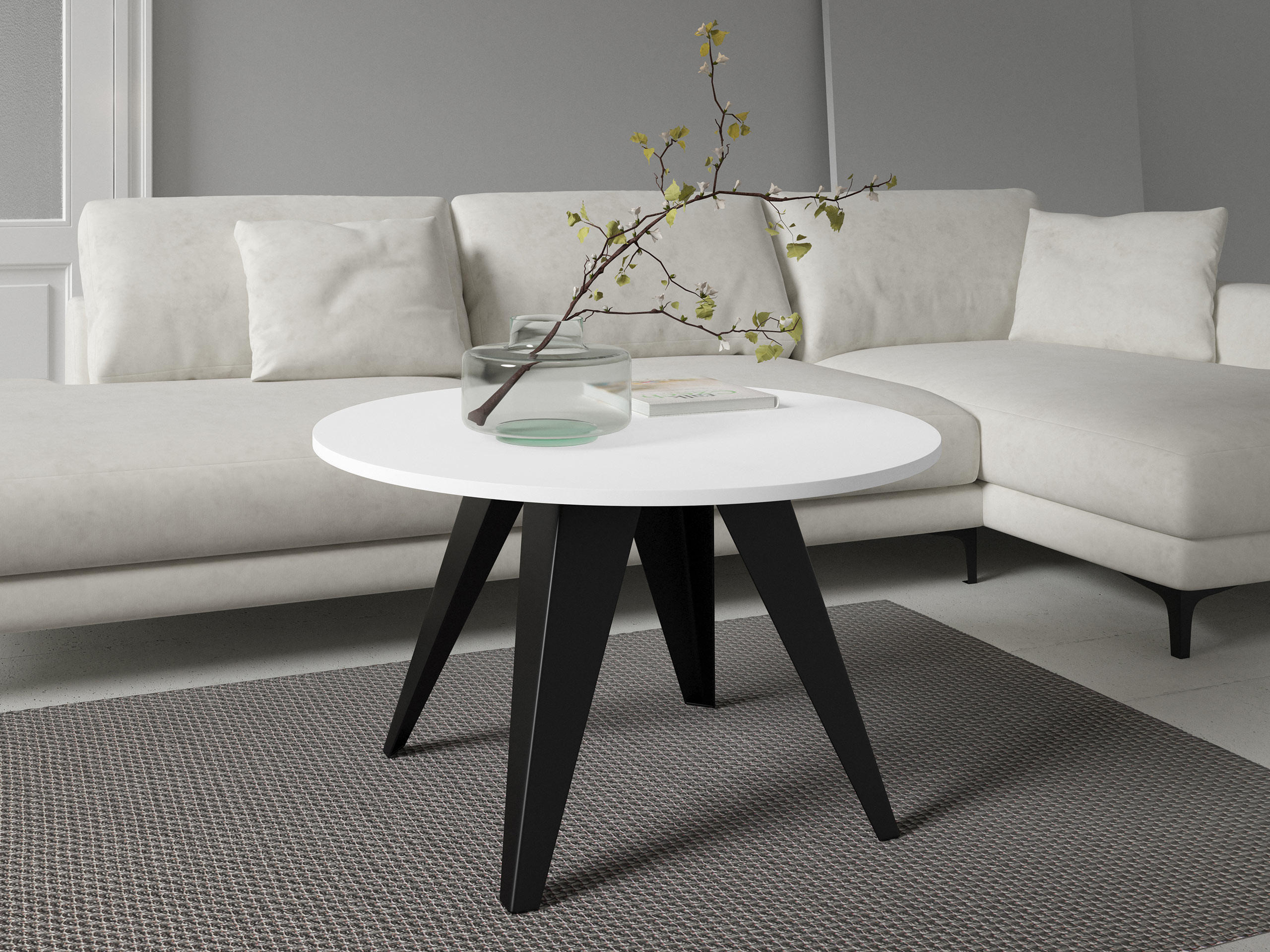 COUCHTISCH Fare - Schwarz/Weiß, Holzwerkstoff/Metall (75/75/50cm) - MIRJAN24