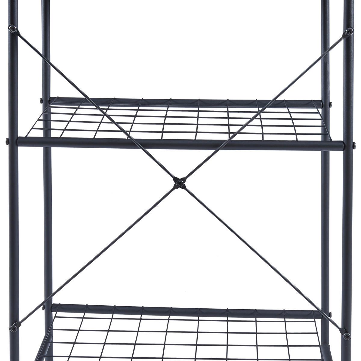 KÜCHENREGAL Nibe - Schwarz, Holzwerkstoff/Metall (60/150/42cm) - [en.casa]