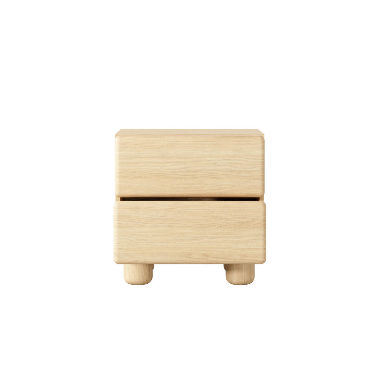 NACHTTISCH CERVI H 50 cm Eiche Vicenza - mit 2 Schubladen und abgerundeten Fronten - Eichefarben, Holz/Holzwerkstoff (50/52/38cm) - Ravio