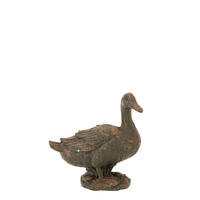 DEKOOBJEKT ENTE SITZEND ANTIK DRAUßEN - Grün, Glas/Naturmaterialien (18/36/35cm) - J-Line