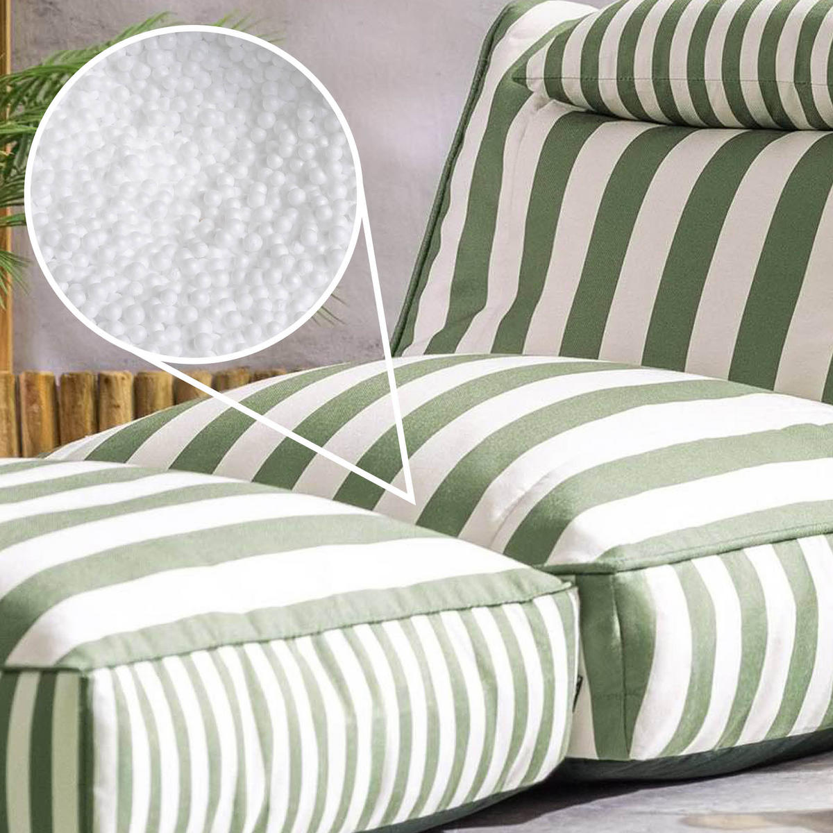 SITZSACK Outdoor mit Bodenkissen Nova - Olivgrün, Textil (84/68/180cm) - icon