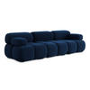 3-SITZER SOFA Samt Stoff Blau - Blau/Schwarz, Kunststoff/Textil (285/70/96cm) - LaMiaSofa
