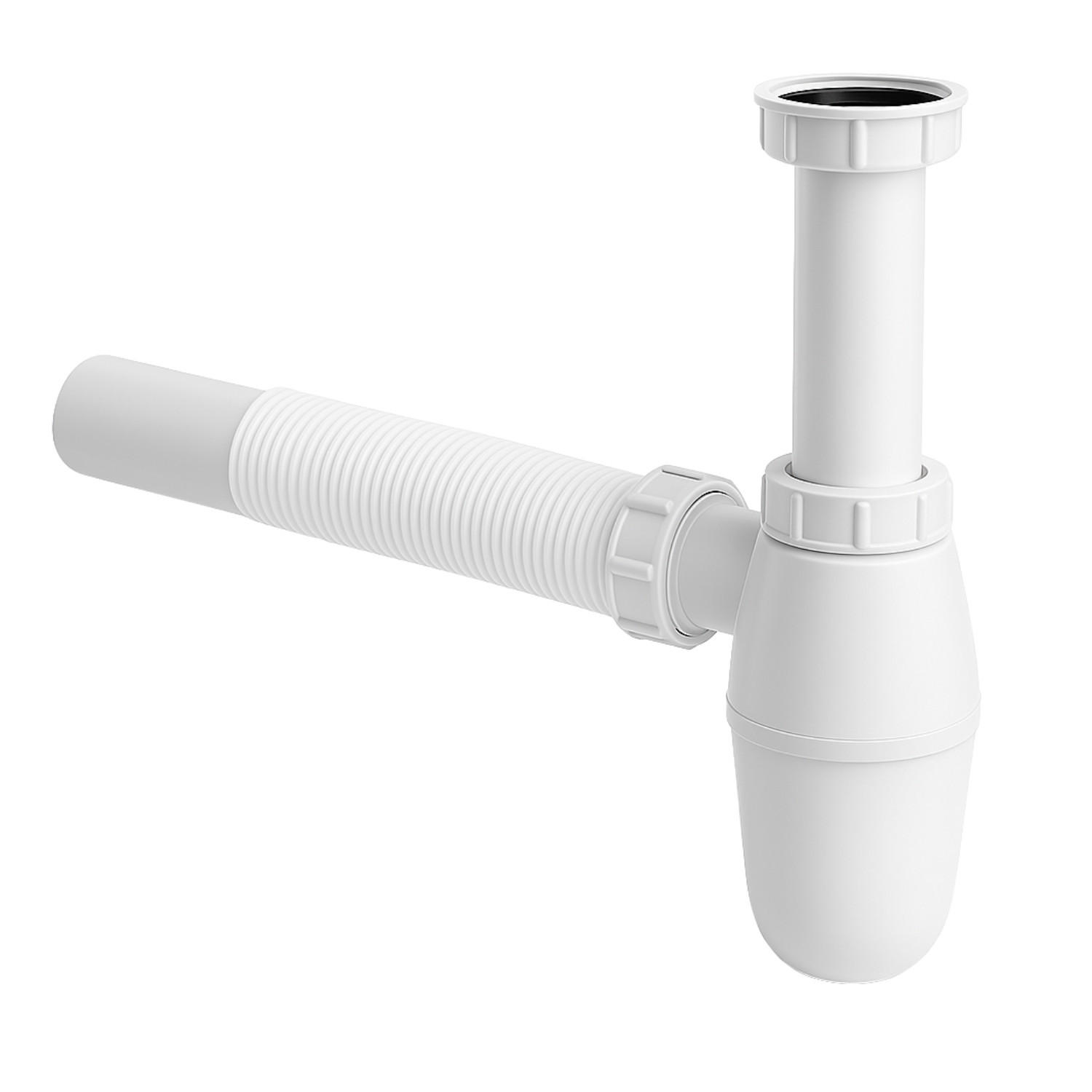 SIPHON mit Abflussrohr Weiß für Waschbecken - Weiß, Kunststoff (5cm) - Badplaats