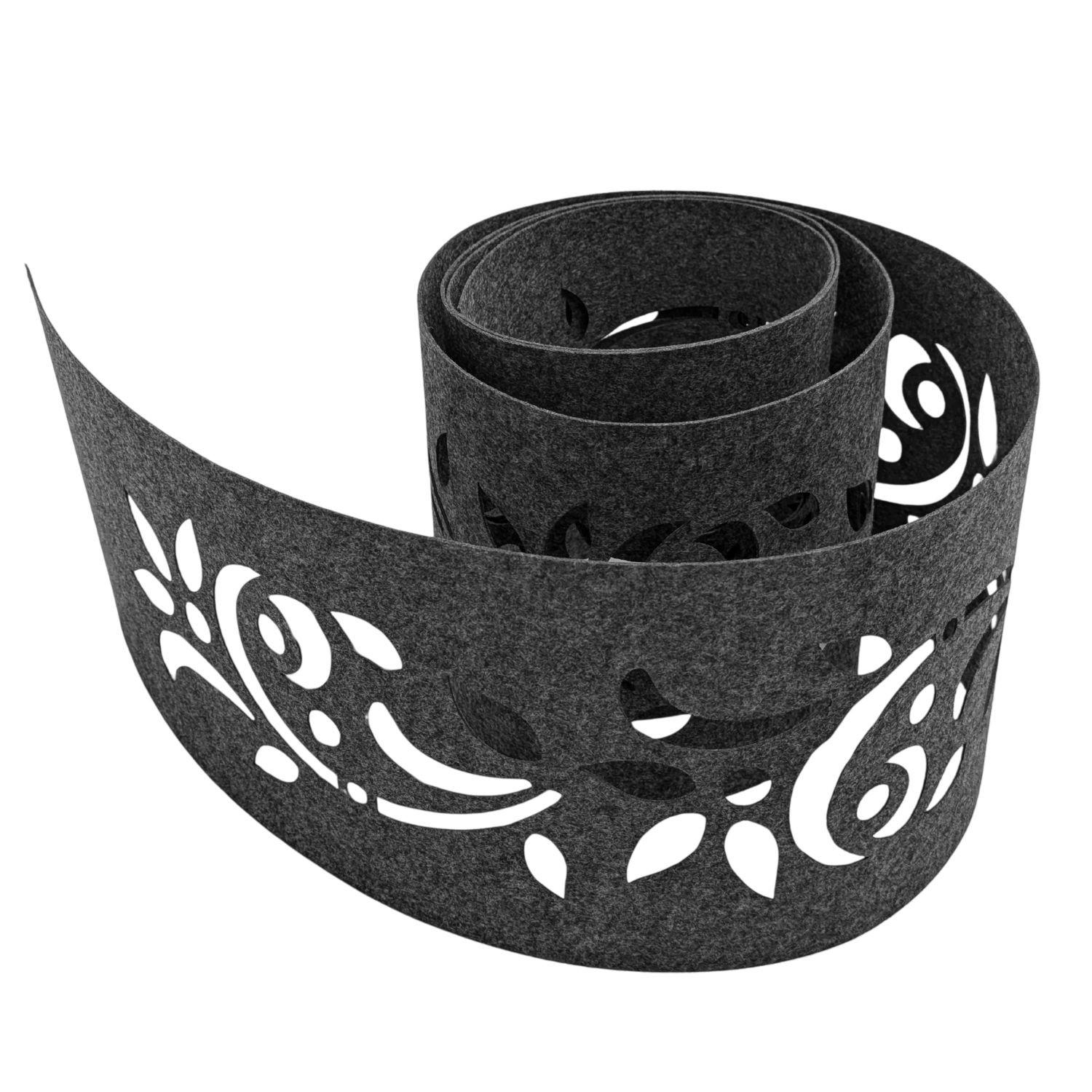 SICHTSCHUTZSTREIFEN Design Vlies Dekor Floral1 Einzelstreifen Anthrazitgrau 2,55m - Anthrazit, Kunststoff (260/19cm) - ZAUN|ZU