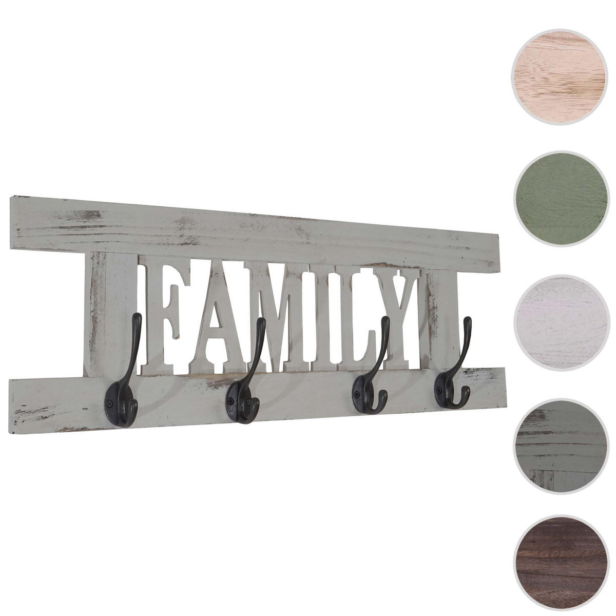 WANDGARDEROBE FAMILY SHABBY-LOOK Grau - Grau, Holz (60/21/2cm) - MCW