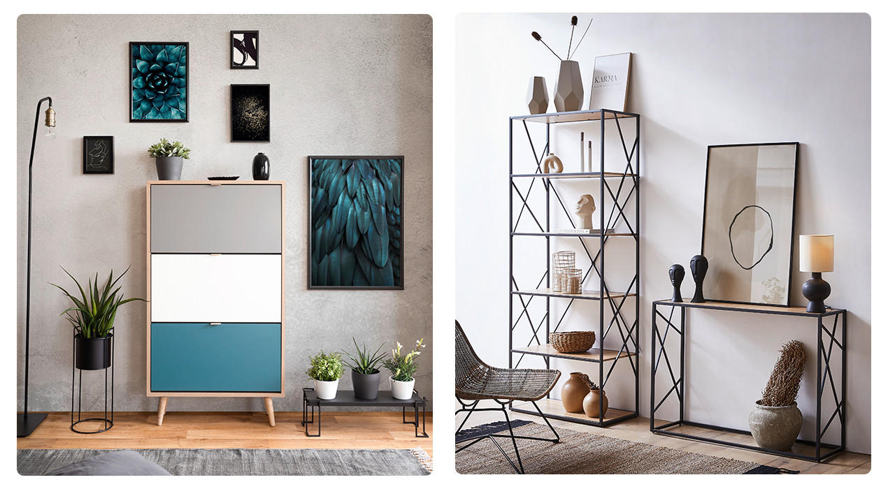 Wandideen fürs Wohnzimmer, Regale und Kommoden, Bilder