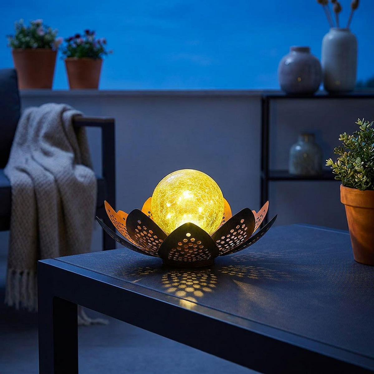 LED AUSSENLEUCHTE Solarleuchte Grün Gold 2er Set - Goldfarben, Glas (25/15/90cm) - Globo Lighting