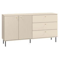 SIDEBOARD CALETTO Beige 160 cm - Beige/Goldfarben, Holzwerkstoff/Metall (160/84.8/40cm) - Selsey