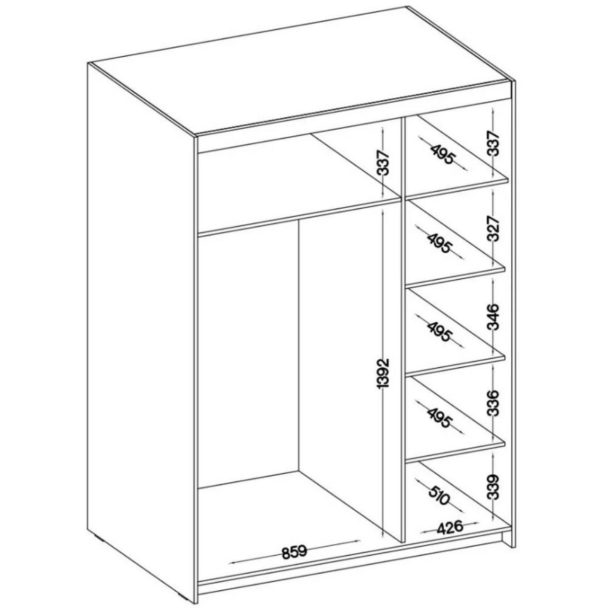 DREHTÜRENSCHRANK Elena mit 3 Türen, ohne Spiegel, Eiche Geölt - Eichefarben, Holzwerkstoff (130/190/53cm) - Beautysofa