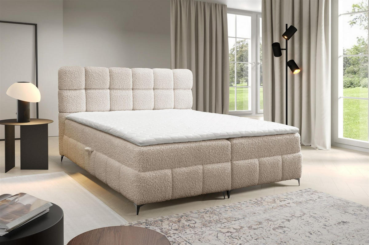 BOXBETT Sophie In Rolf - Beige, Holzwerkstoff/Textil (160/200cm) - Fun Möbel