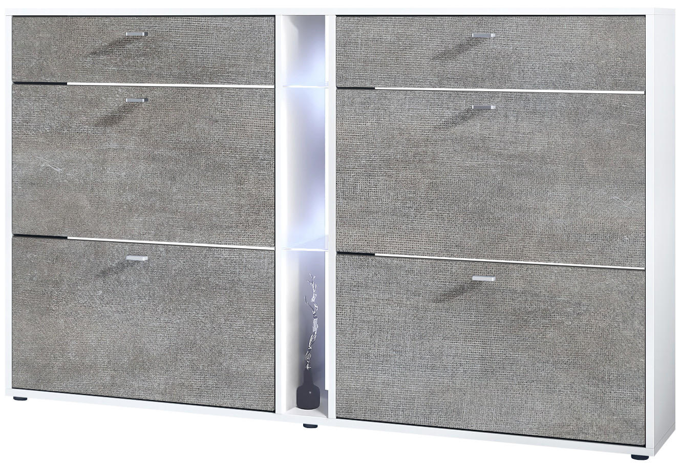 SCHUHSCHRANK Today Fronten in Braun meliert - Graubraun, Holzwerkstoff (155.5/95/28cm) - Vladon