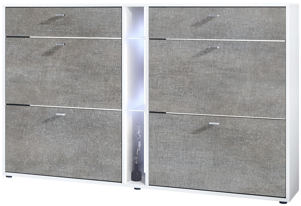 SCHUHSCHRANK Today Fronten in Braun meliert - Graubraun, Holzwerkstoff (155.5/95/28cm) - Vladon