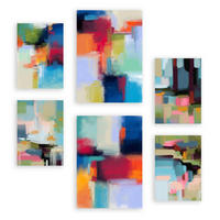 POSTER Set Mit 6 Victorian Shades 1 In Farbenfrohe Zusammenfassungen A3 & A4 Rahmenlos - Klar, Papier (29/3cm) - Nacnic