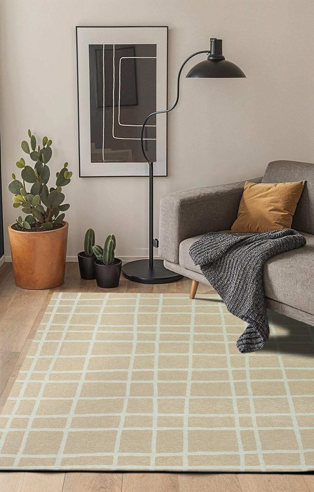 TEPPICH modern Flachgewebe VERO Beige 170 x 240 cm - Beige, Textil (170/240cm) - Novatrend