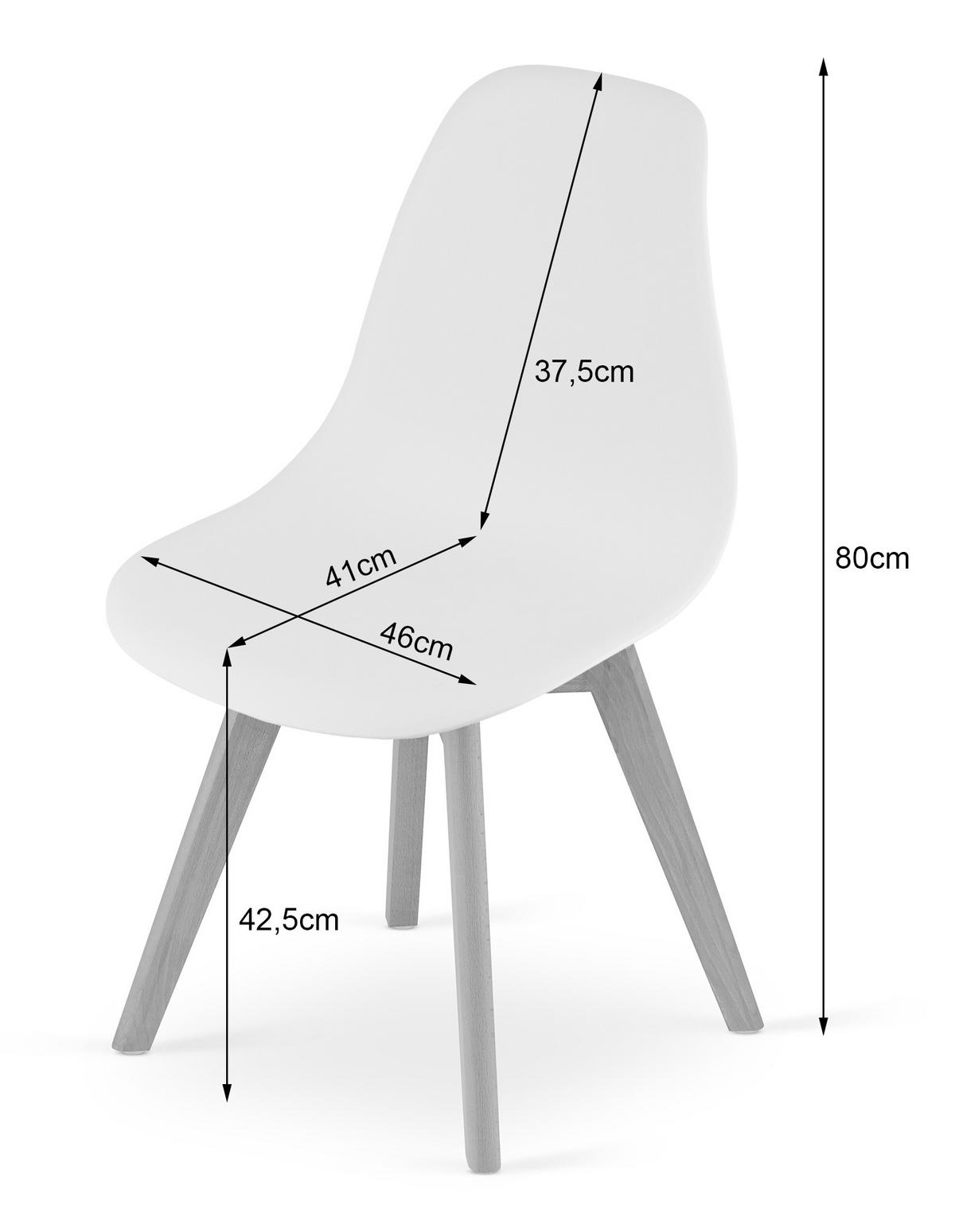 ESSZIMMERSTUHL 4-er Set KITO Sitzfläche aus dunklem Schiefer, Beine aus dunklem Schiefer - Schieferfarben, Kunststoff (46/80/54.5cm) - Valora