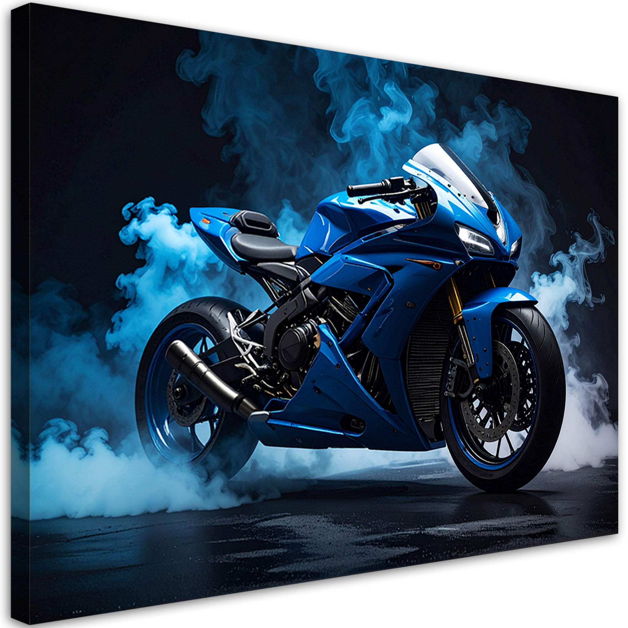 Feeby Leinwandbild Blau 60x40 cm