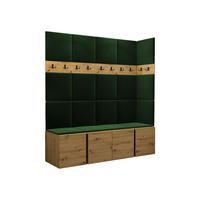 MOBILIER PENTRU HOL Orion II - verde/stejar Artisan, material plastic/compozit lemnos (168/186/46cm) - MIRJAN24