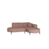 ECKSOFA L-Form Designer Modena Rein stoff Cord Rosa Rechts - Rosa, Holzwerkstoff (236/165cm) - Kaiser Möbel