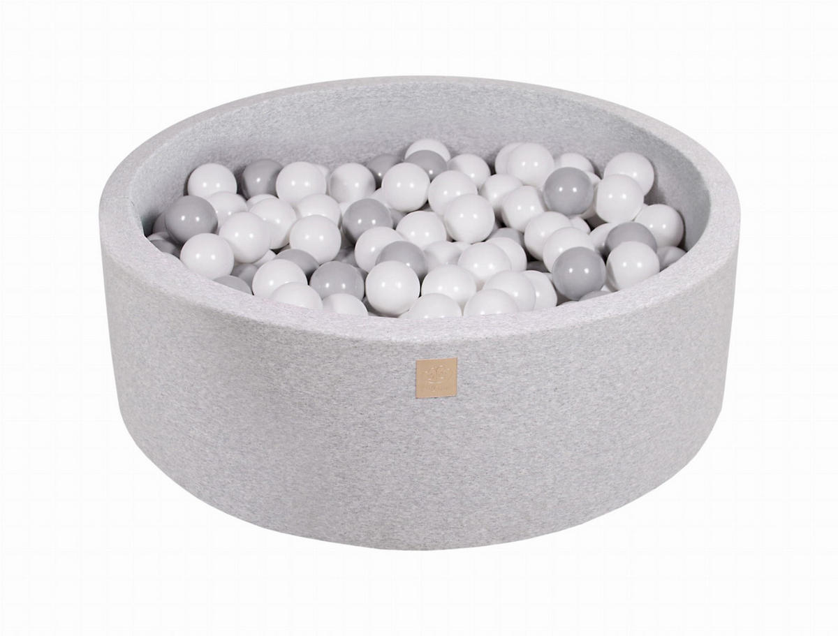 BÄLLEBAD für Kinder, Cotton, Hellgrau - Greige/Hellgrau, Textil (90/90/30cm) - MeowBaby
