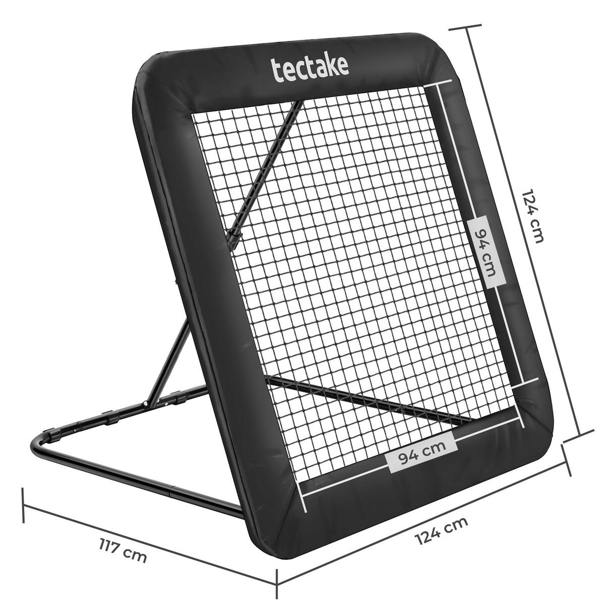 REBOUNDER FÜR FUSSBALL Alphonso, 124 x 124 cm, schwarz - Schwarz, Kunststoff (124/117cm) - tectake