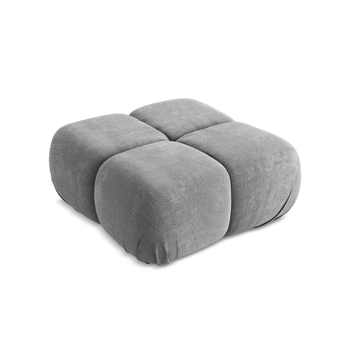 POUF Chenille Stoff Grau - Blau/Schwarz, Kunststoff/Textil (95/41/95cm) - Makamii