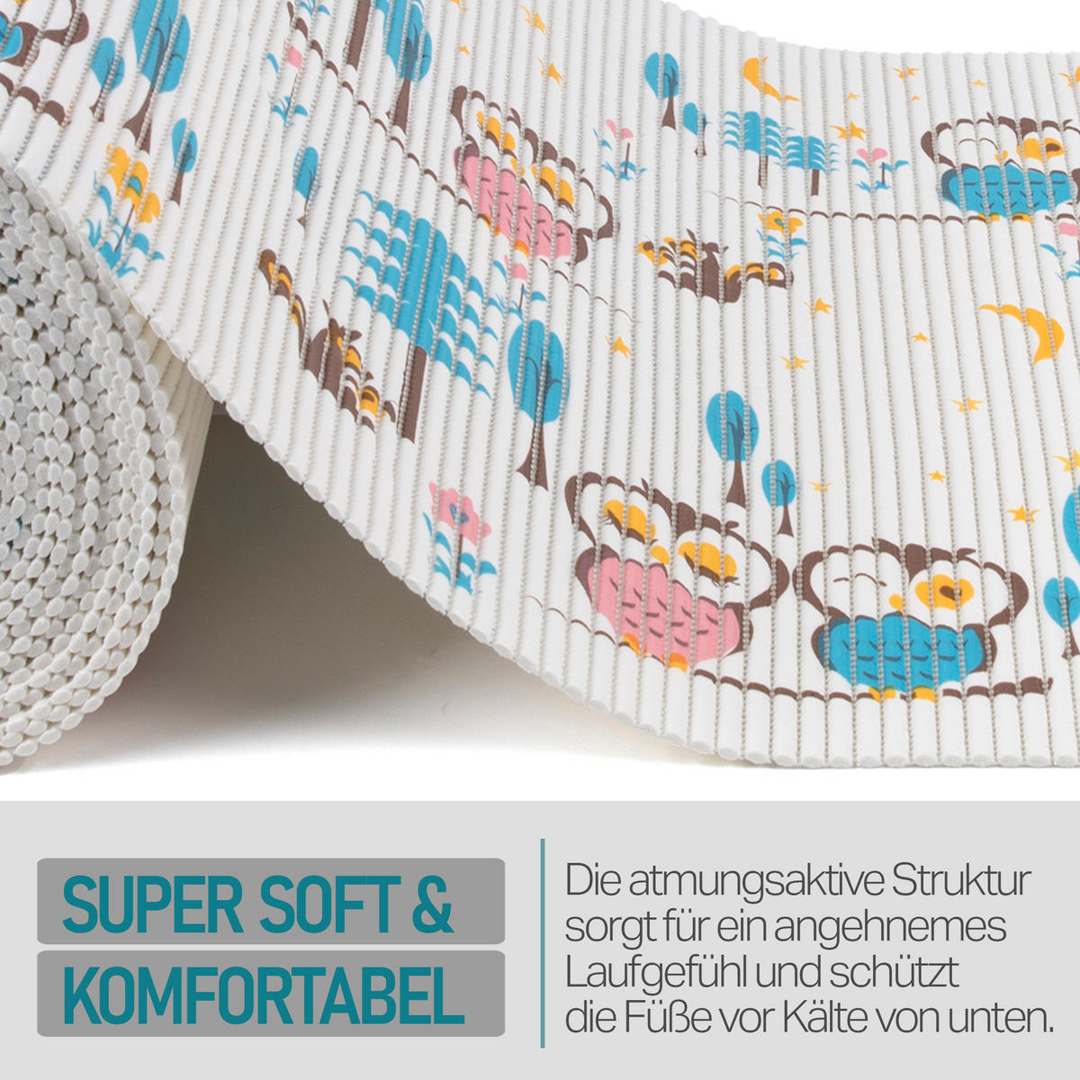 SCHUTZUNTERLAGE Weichschaum auf Rolle 0,65x15 m Eule - Multicolor, Kunststoff (65/1500cm) - Bestlivings