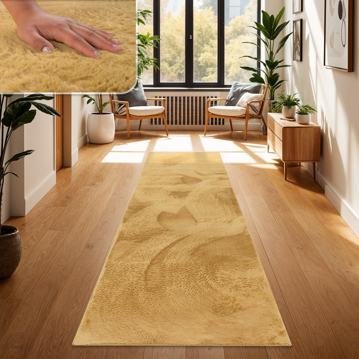 HOCHFLORTEPPICH 80/300 cm Soft 380 - Gelb, Textil (80/300cm) - Paco Home
