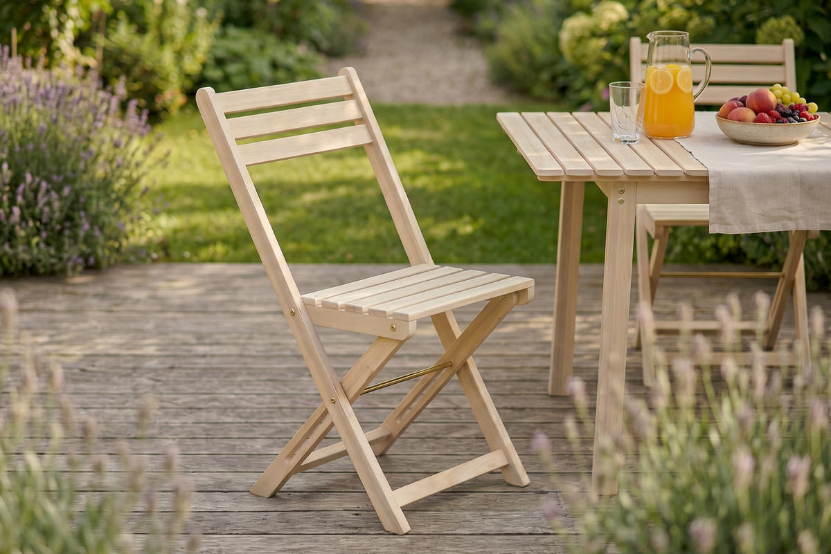 BALKONSTUHL BALI Akazie Natur - Braun, Holz (42/80/52cm) - riess-ambiente