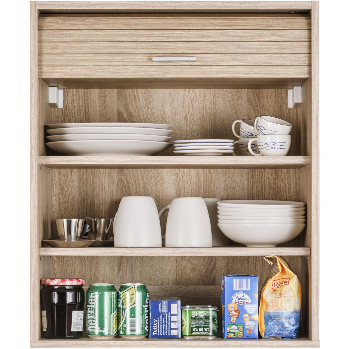 KÜCHENOBERSCHRANK mit Rolladentür 35/60/72cm - Eichefarben, Holzwerkstoff (60/72/35cm) - Simmob