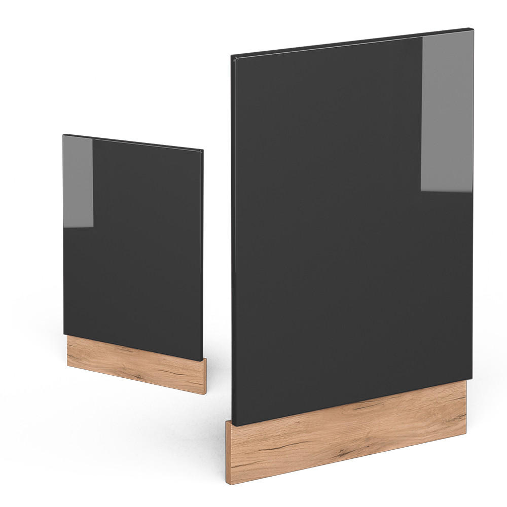 FRONTBLENDE R-Line Anthrazit Hochglanz 45 cm ohne AP - Anthrazit/Eiche Wotan, Holzwerkstoff (45/57.2/1.6cm) - Vicco