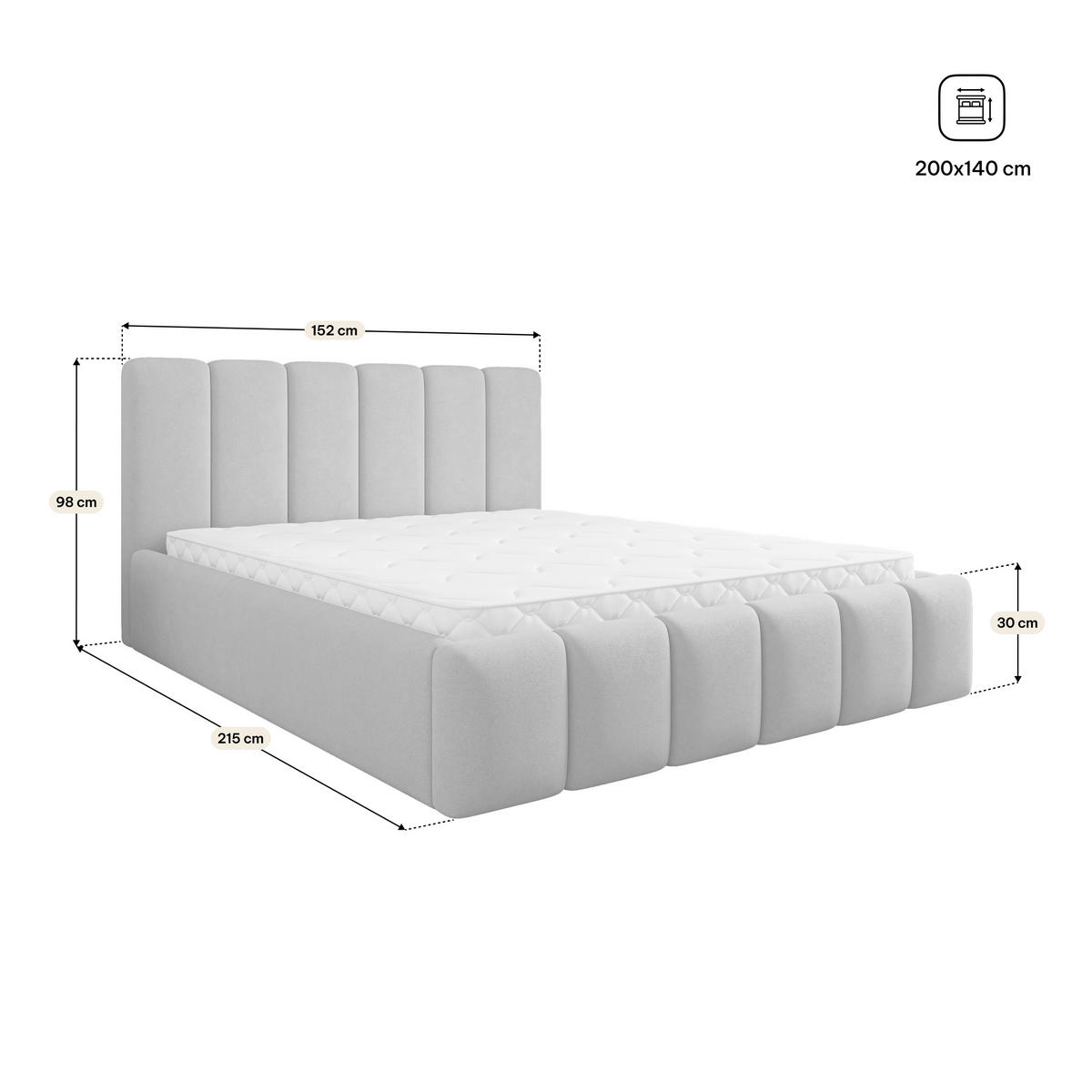 POLSTERBETT ATTORA SR 140x200 cm mit Bettkästen - Grün - Grün, Holz (140/200cm) - MASSENO