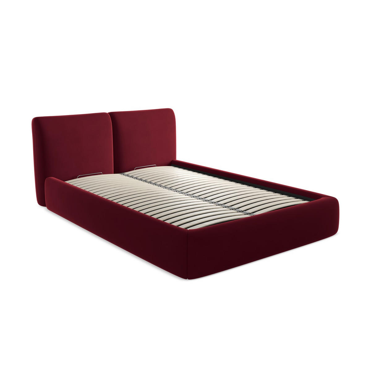 POLSTERBETT mit Bettkasten und Lattenrost 160x228 Rot - Bordeaux/Rot, Kunststoff/Textil (140/200cm) - LaMiaSofa