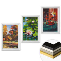 WANDBILDER 3er-Set - 40x60 cm Weißer Rahmen - Herbstfarbene Lilienterrasse - Weiß, Kunststoff (40/60cm) - ArtPrintCave