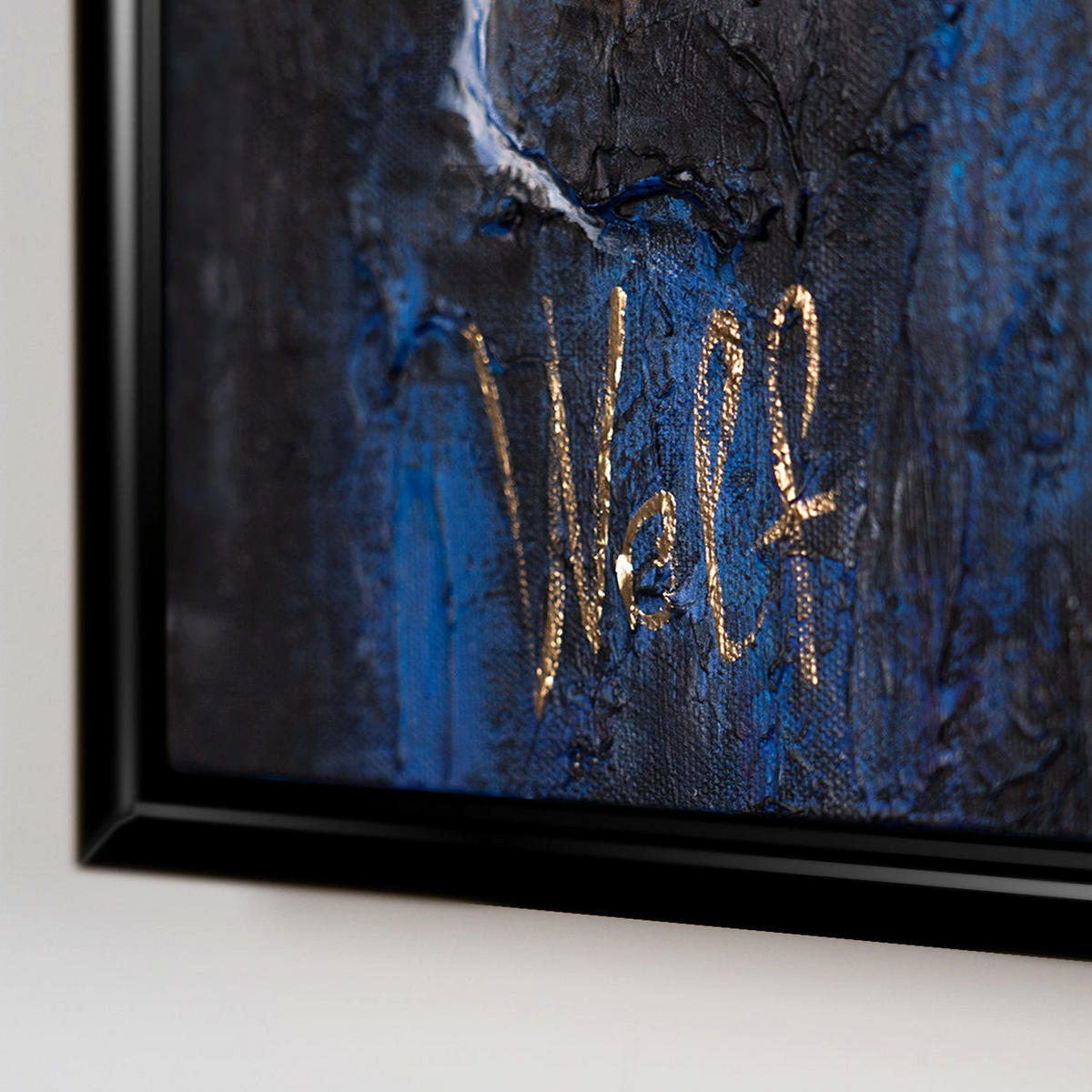 GEMÄLDE Börse Schattenfugenrahmen Schwarz 160x80 cm - Schwarz, Holz (160/80cm) - YS-art gallery