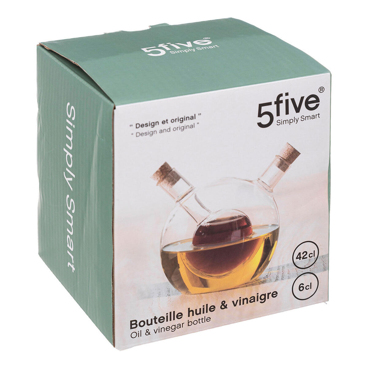 ESSIG- UND ÖLKARAFFE Kugel, Essigspender, Glas, 600 + 420 ml - Transparent, Glas (11/10.5/12.5cm) - 5five Simply Smart