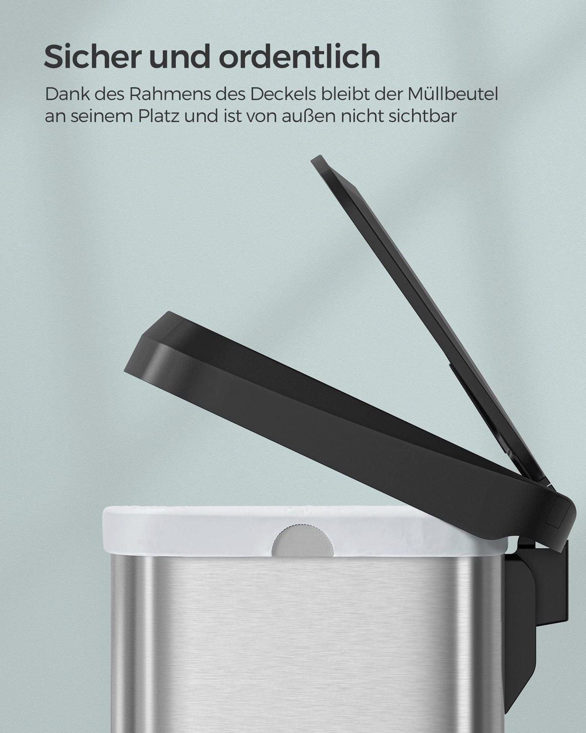 MÜLLEIMER PORT-AU-PRINCE - Silberfarben, Kunststoff (32.1/58.6/40.4cm) - Hansiro