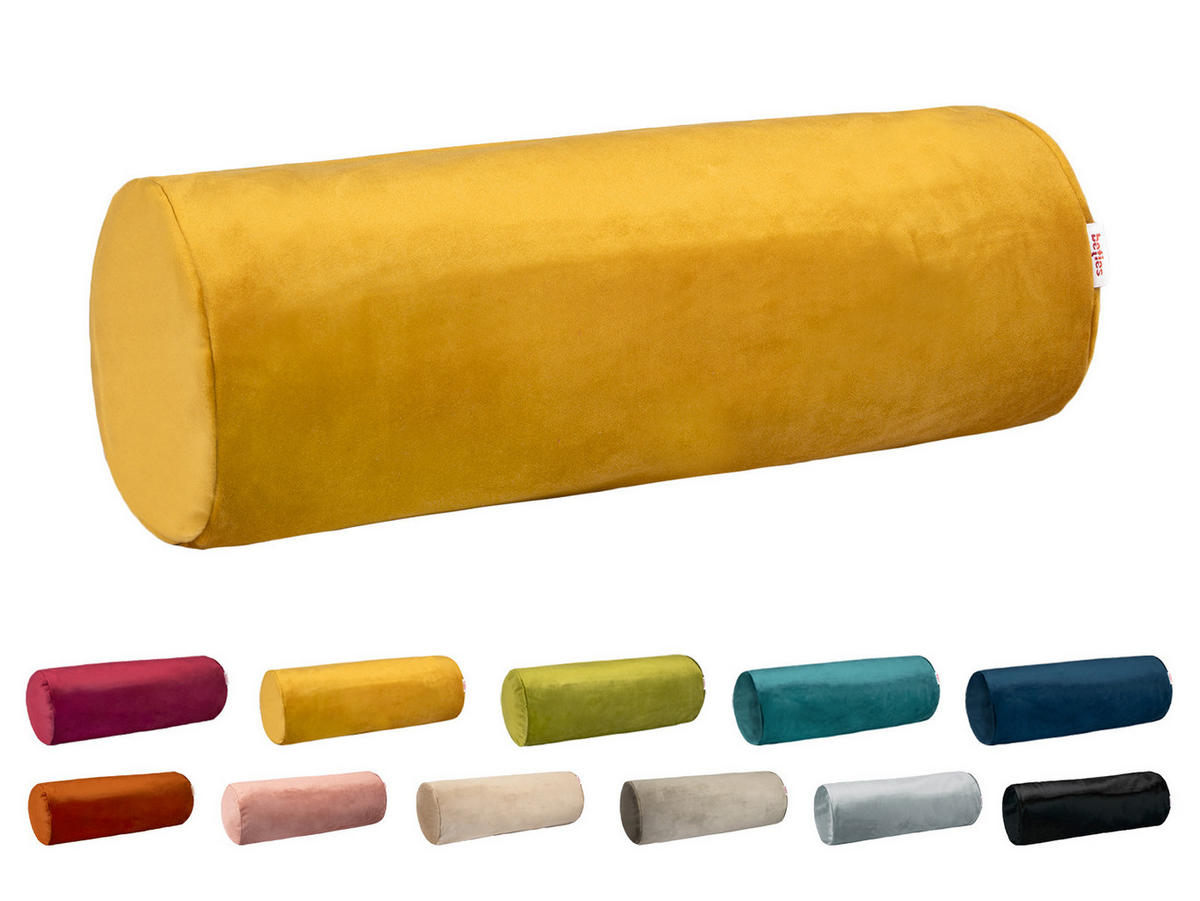 NACKENROLLENHÜLLE Samt&Sonders curry-senf 40/15 cm - Currygelb, Textil (15/40cm) - beties Heimtextil