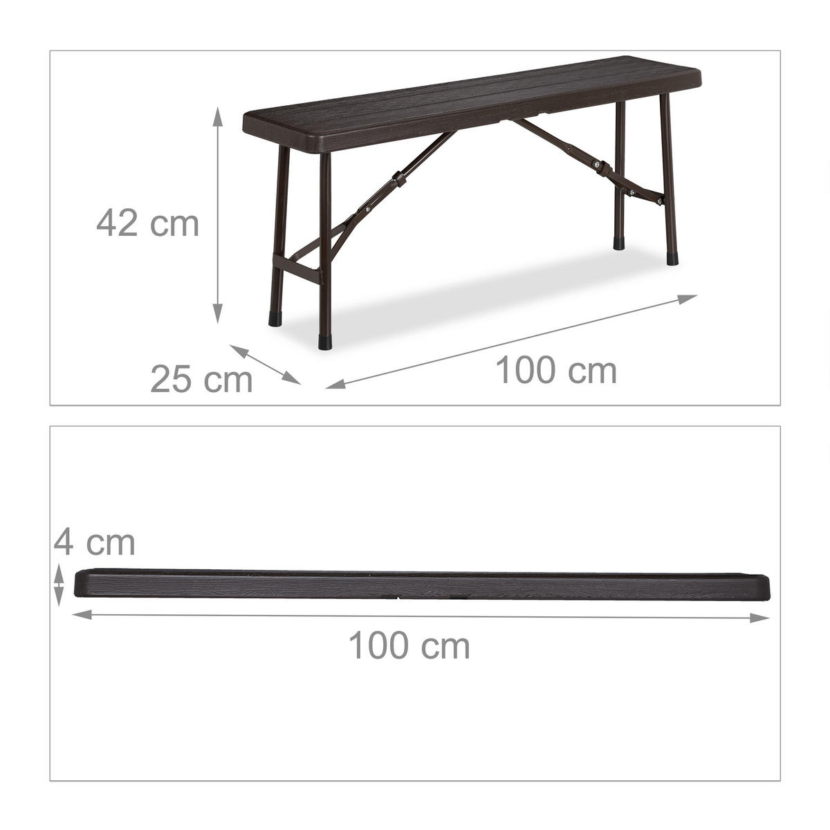 BIERBANK-SET - Dunkelbraun, Kunststoff/Metall - Relaxdays