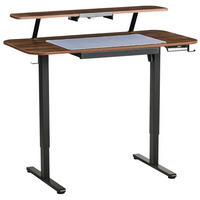 SCHREIBTISCH elektrisch höhenverstellbar 120/60 cm mit USB-Anschluss Braun/Schwarz Wilbanks - Schwarz/Braun, Holzwerkstoff/Metall (60/120/90cm) - Beliani