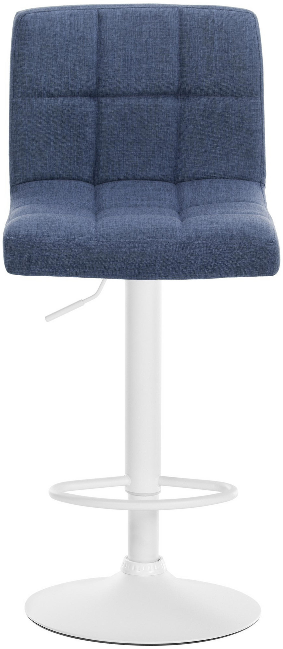 BARHOCKER 2er-Set MADRID Blau Stoff Weiß - Blau, Textil/Metall (46/94/47cm) - DELUKE