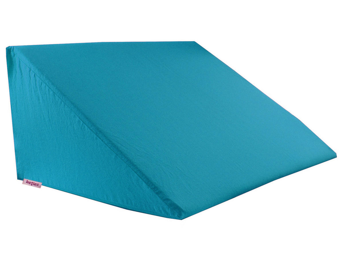 KEILKISSENBEZUG Basic 100% Baumwolle petrol 62/49/30 cm - Petrol, Textil (62/49cm) - beties Heimtextil