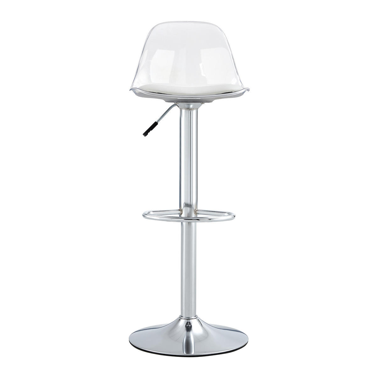 BARHOCKER 2er-Set 82–104 cm Weiß/Silberfarben mit Drehfunktion - Weiß, Metall (40.5/99/40.5cm) - MIVRAY