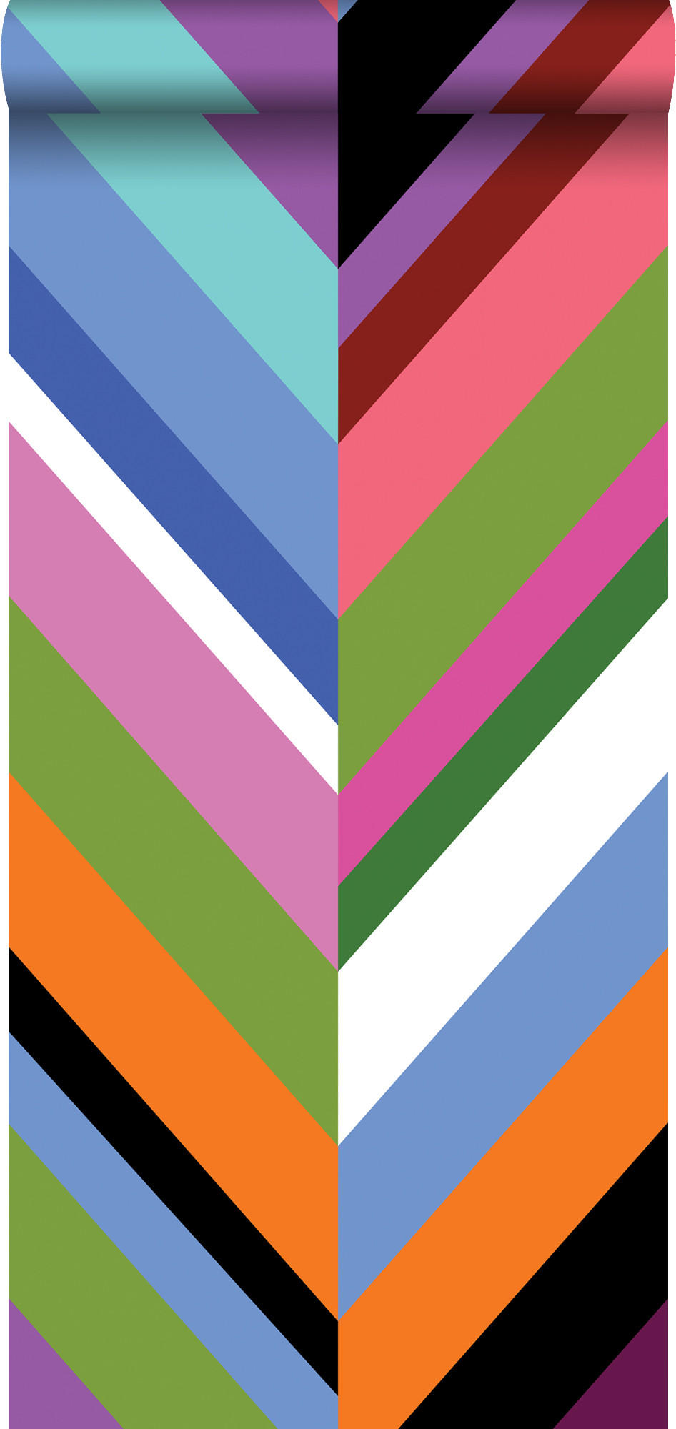 XXL-VLIESTAPETE Zickzack-Motiv 50 x 900 cm - Pink, Papier (50/900cm) - Origin Wallcoverings