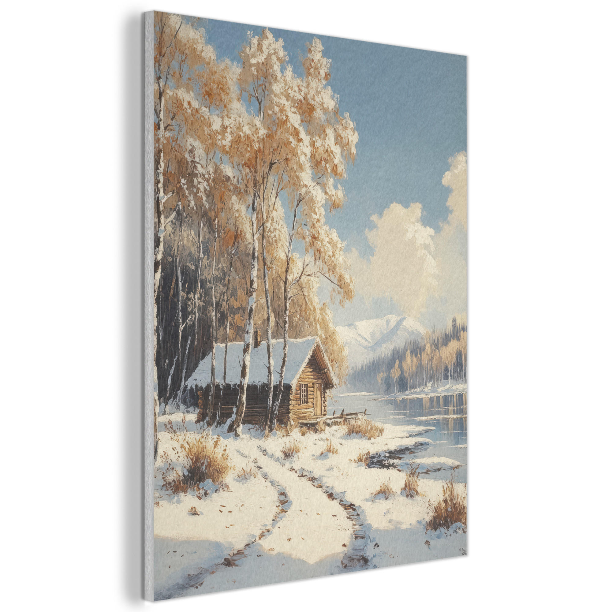 MuchoWow AKUSTICKÝ obraz Zima - Sníh - Home - Příroda 70x100 cm