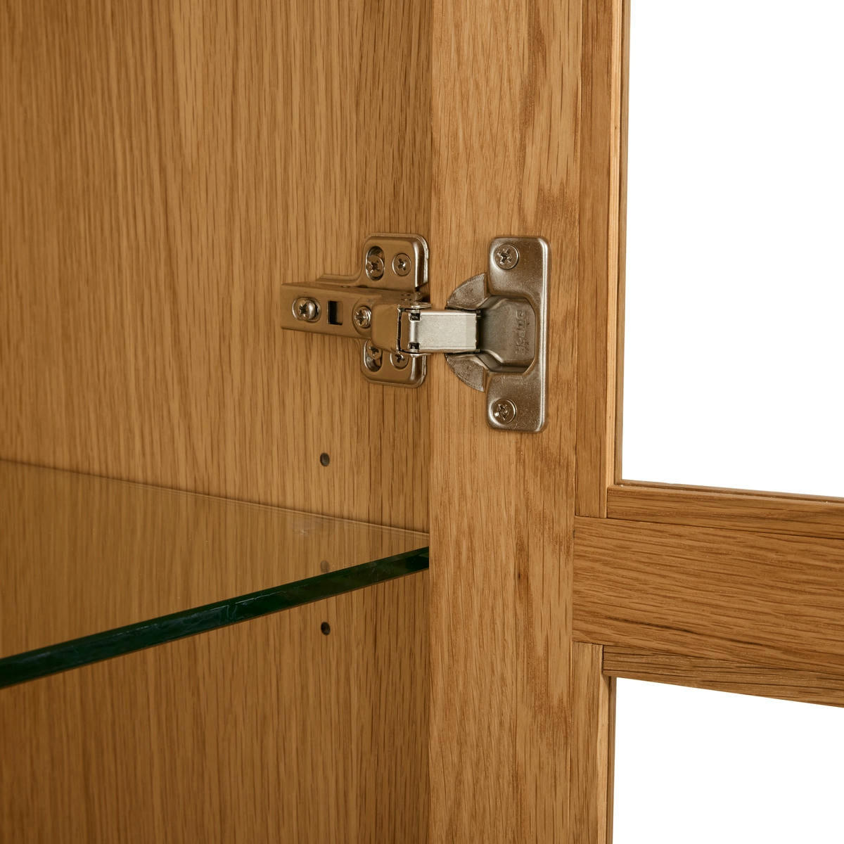 VITRINE Eiche massiv - Eichefarben/Braun, Holz/Holzwerkstoff (100/190/45cm) - Furnhouse